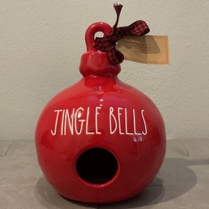 Rae Dunn Christmas Red Jingle Bells Birdhouse